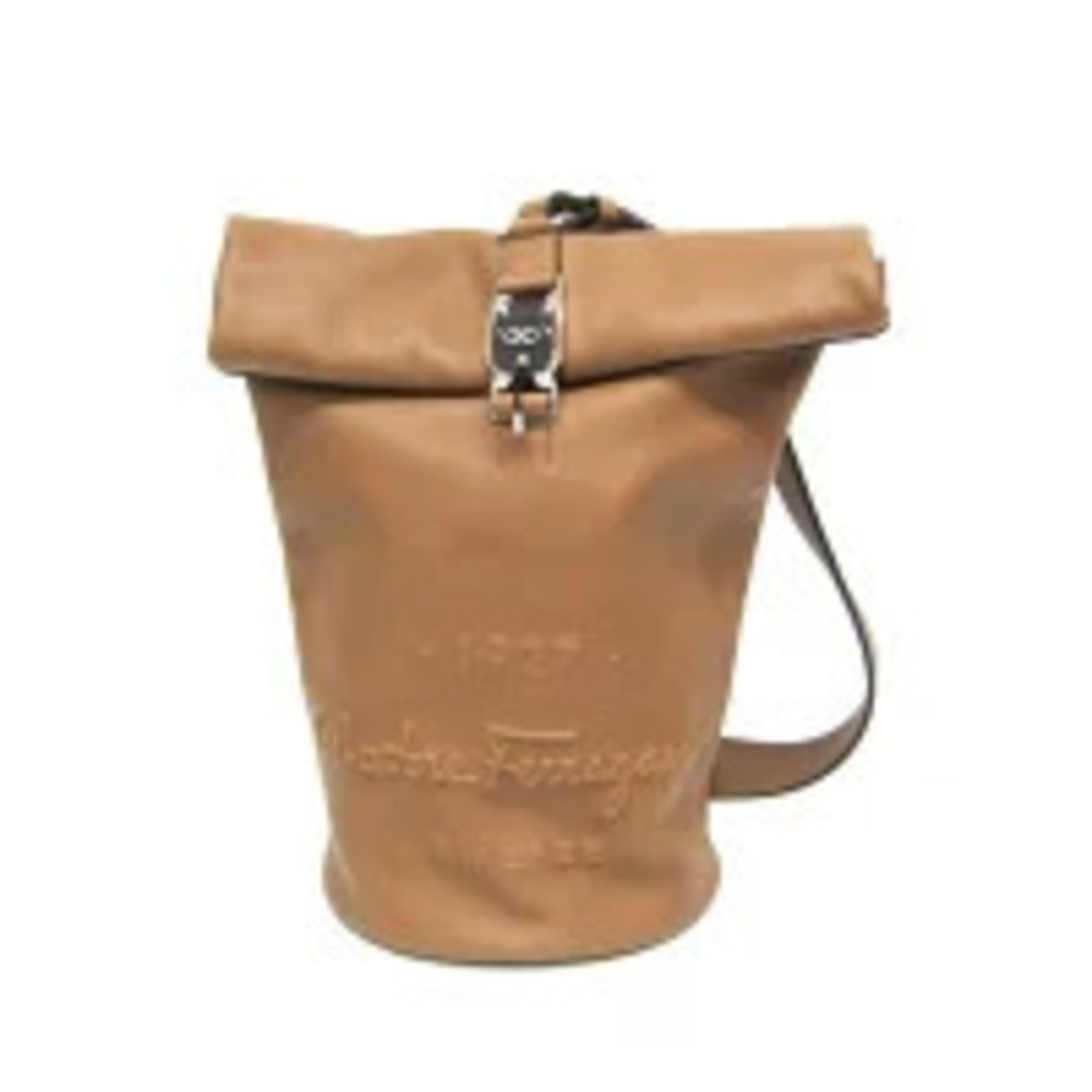 Salvatore Ferragamo Gancini Sling Bag Leather Shoulder Bag Brown
